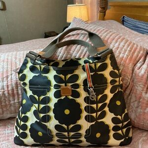 Stylish Black and Yellow Floral Tote